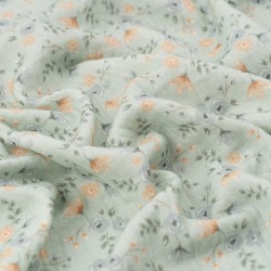 Tela de muselina flores acuarela textura