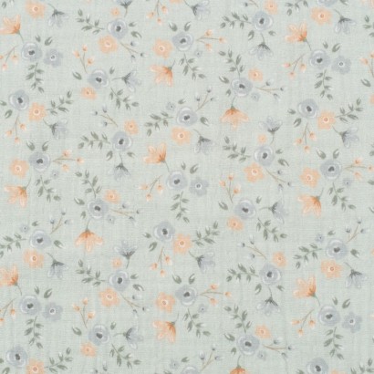 Tela de muselina flores acuarela lisa