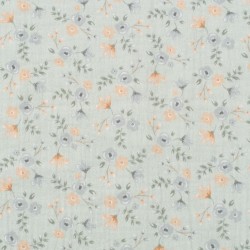 Tela de muselina flores acuarela lisa