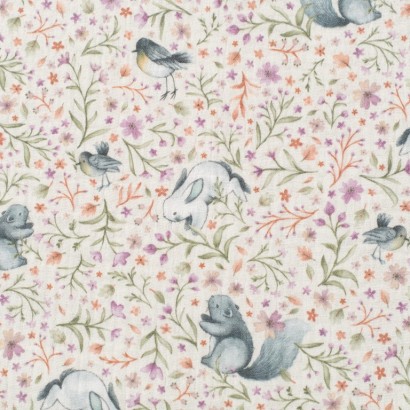 Tela de muselina bosque encantado lisa