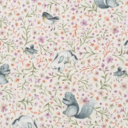 Tela de muselina bosque encantado lisa