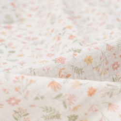 Tela de muselina flores silvestres detalle