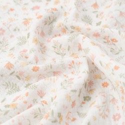 Tela de muselina flores silvestres textura