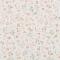 Tela de muselina flores silvestres lisa