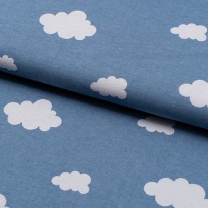 Tela de franela nubes lomo