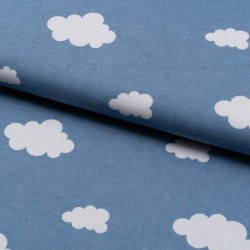 Tela de franela nubes lomo