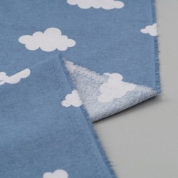 Tela de franela nubes reves