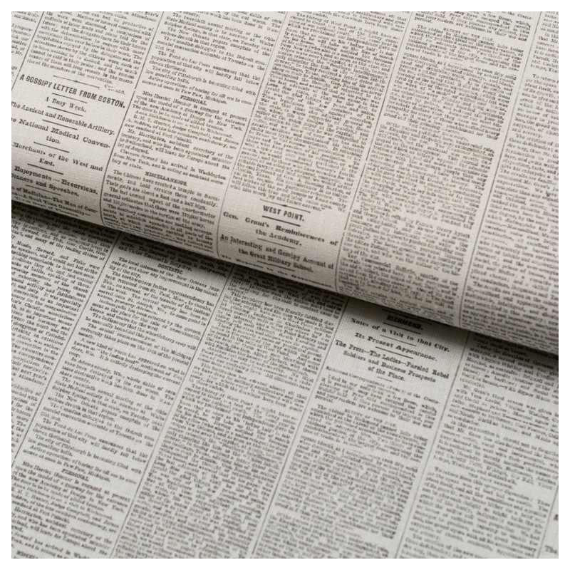 Tela de agodón periodico lomo