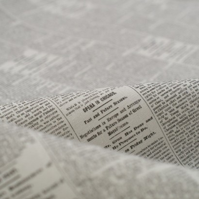 Tela de agodón periodico detalle