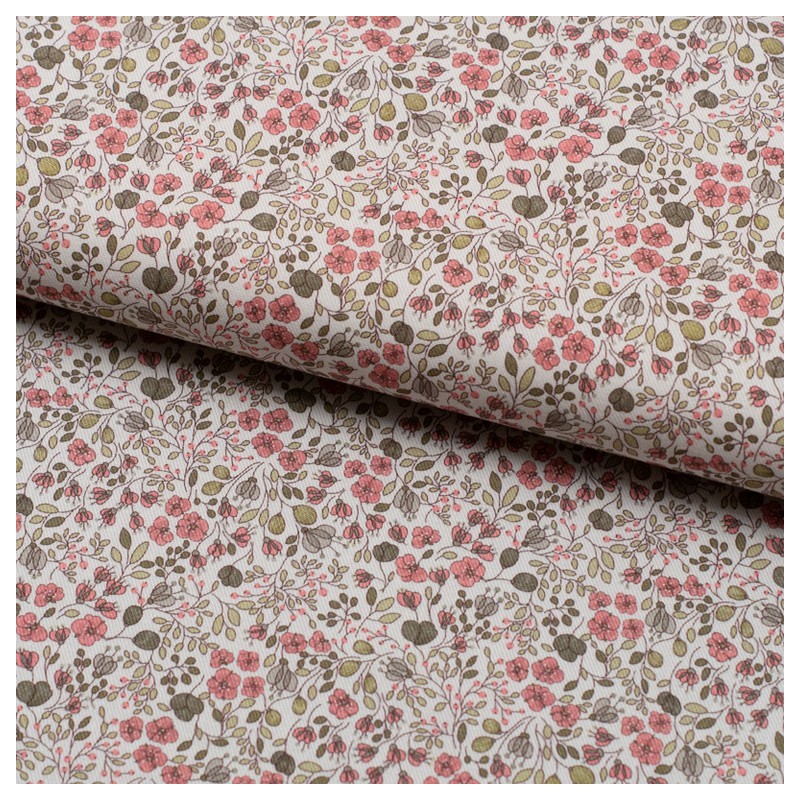 Tela de viyela flores otoñales lomo