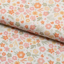 Tela de algodon flores pintadas lomo