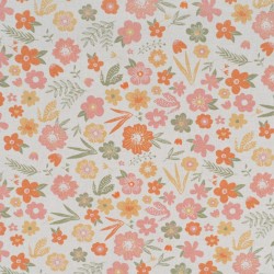 Tela de algodon flores pintadas lisa