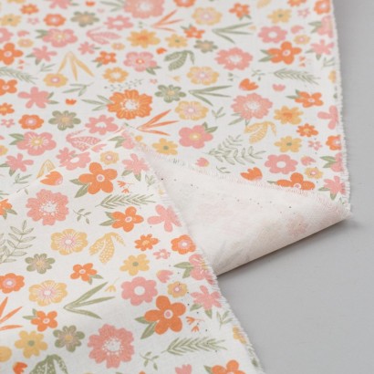 Tela de algodon flores pintadas reves