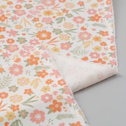 Tela de algodon flores pintadas reves