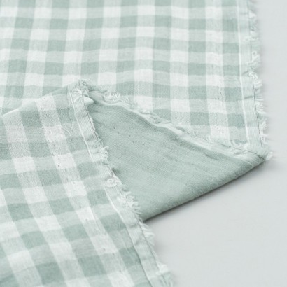 Tela de muselina doble gasa vichy reves