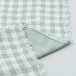 Tela de muselina doble gasa vichy reves