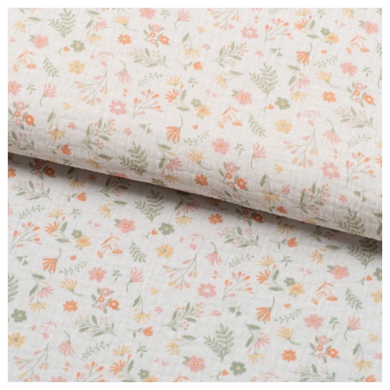 Tela de muselina flores silvestres lomo
