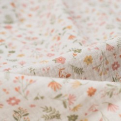 Tela de muselina flores silvestres detalle