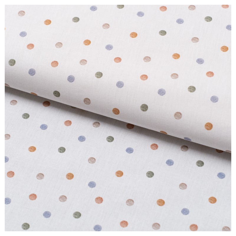 Tela de algodon topos colores lomo