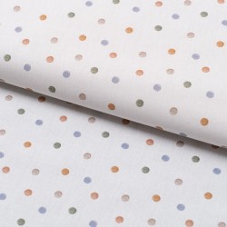 Tela de algodon topos colores lomo