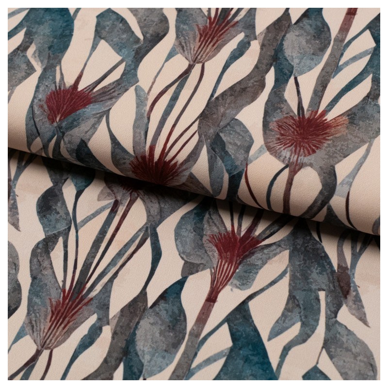 Tela de crepe flores acuarela lomo