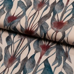 Tela de crepe flores acuarela lomo