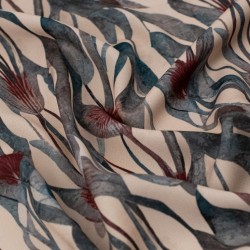 Tela de crepe flores acuarela textura