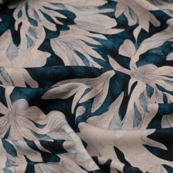 Tela de crepe flores grandes textura