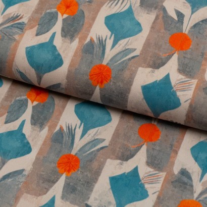 Tela de crepe flores abstractas lomo