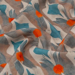 Tela de crepe flores abstractas textura