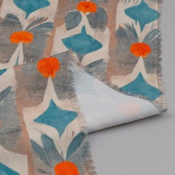 Tela de crepe flores abstractas revés