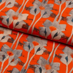 Tela de crepe flores expresivas lomo