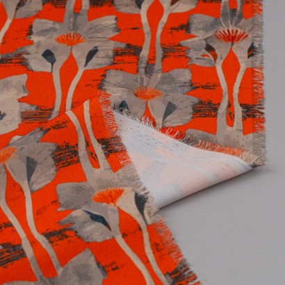 Tela de crepe flores expresivas revés