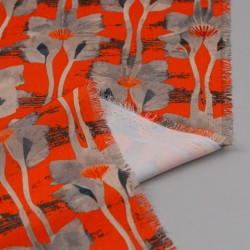 Tela de crepe flores expresivas revés