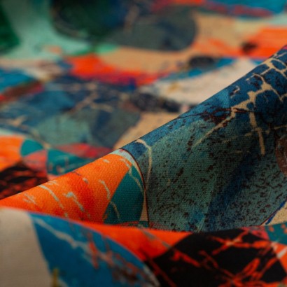 Tela de crepe formas geometricas detalle