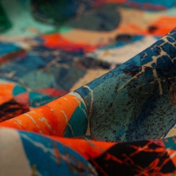 Tela de crepe formas geometricas detalle