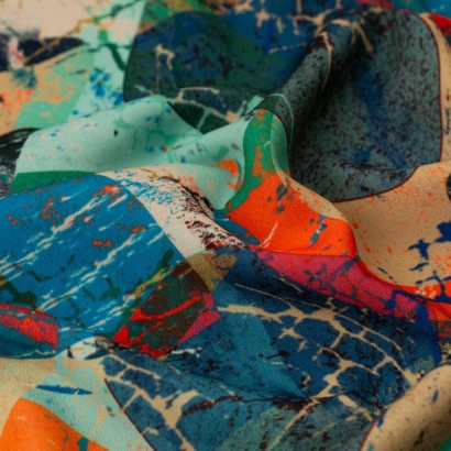 Tela de crepe formas geometricas textura