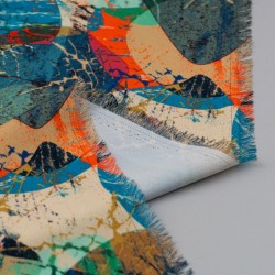 Tela de crepe formas geometricas revés