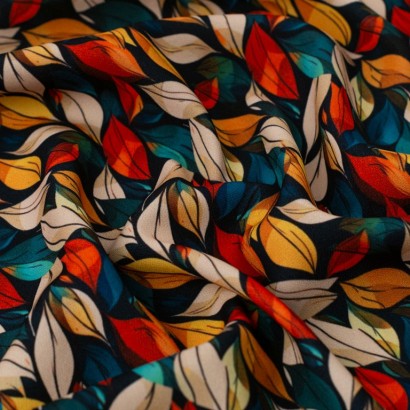 Tela de crepe hojas multiformato textura