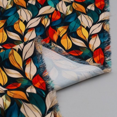 Tela de crepe hojas multiformato revés