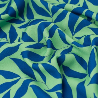 Tela de crepe hojas graficas textura