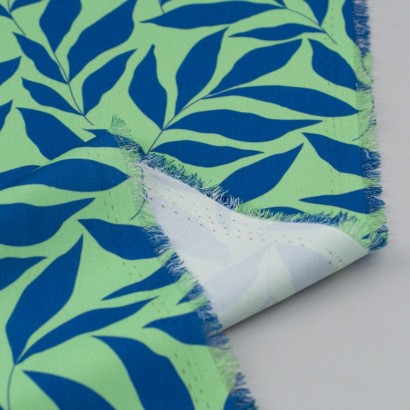 Tela de crepe hojas graficas revés