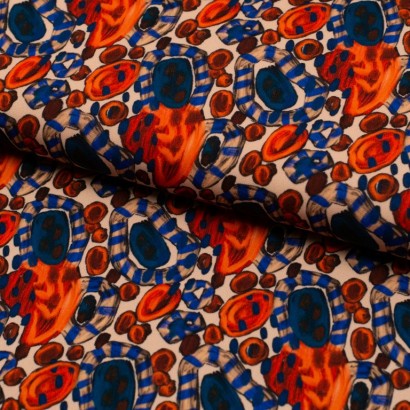 Tela de crepe estampado abstracto lomo