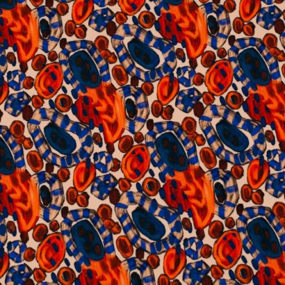 Tela de crepe estampado abstracto lisa