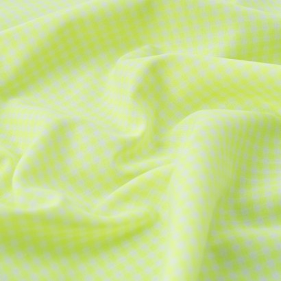 Tela de vichy tonos acidos pequeños textura lima fluor