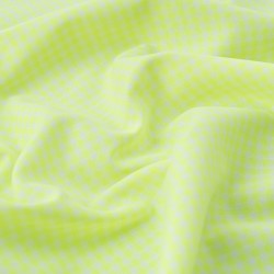 Tela de vichy tonos acidos pequeños textura lima fluor