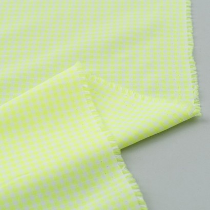 Tela de vichy tonos acidos pequeños reves lima fluor