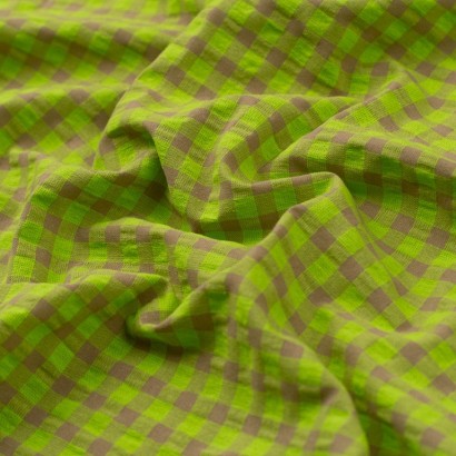 Seersucker vichy fluor textura lima