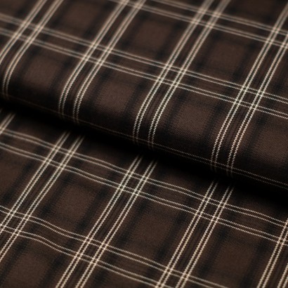Tela de sarga tartan marron lomo