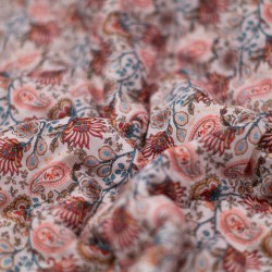 Tela acolchada reversible cachemir textura coral